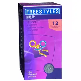 Ребристі Freestyles Ribbed 12 шт, Кількість в упаковці: 12 шт, Поверхня: Ребристі
