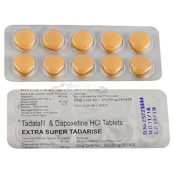 Extra Super Tadarise (Тадалафіл 40 мг + Дапоксетин 60 мг) ➤ Ерекція + Пролонгація, фото 4