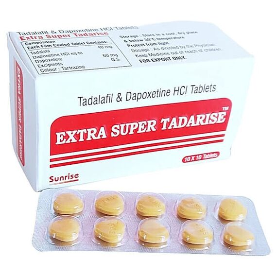 Extra Super Tadarise (Тадалафіл 40 мг + Дапоксетин 60 мг) ➤ Ерекція + Пролонгація, фото 2