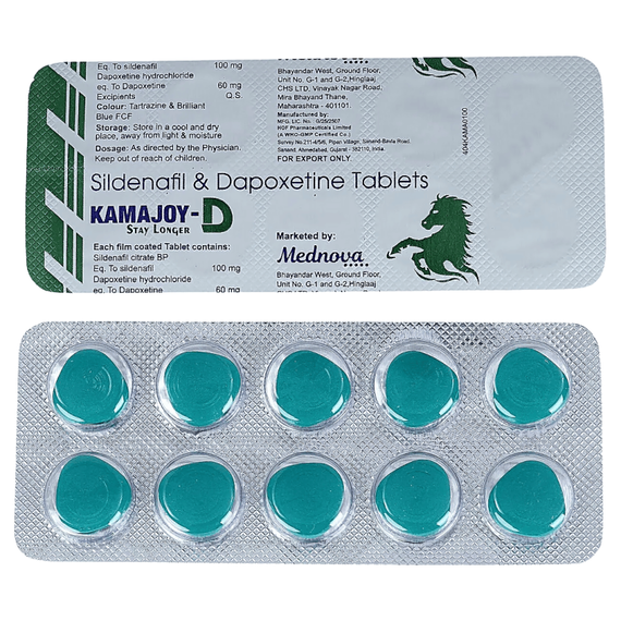 Kamajoy D (Силденафіл 100 мг + Дапоксетин 60 мг) ➤ потужна ерекція + пролонгація, фото 2