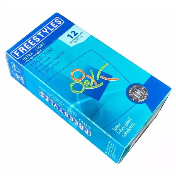 Надтонкі презервативи FREESTYLES Ultra Light 0.04 мм, 12 шт, Кількість в упаковці: 12 шт, Поверхня: Надтонкі, фото 2