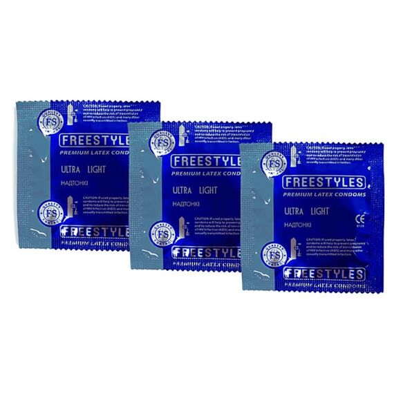Надтонкі презервативи FREESTYLES Ultra Light 0.04 мм, 3 шт, Кількість в упаковці: 3 шт, Поверхня: Надтонкі, фото 3