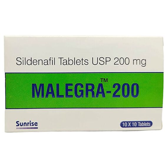 Силденафіл 200 мг (Малегра) ➤ 10 пігулок, Дозування: 200 мг, фото 2