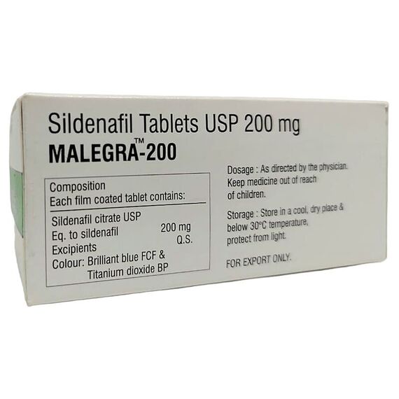 Силденафіл 200 мг (Малегра) ➤ 10 пігулок, Дозування: 200 мг, фото 3
