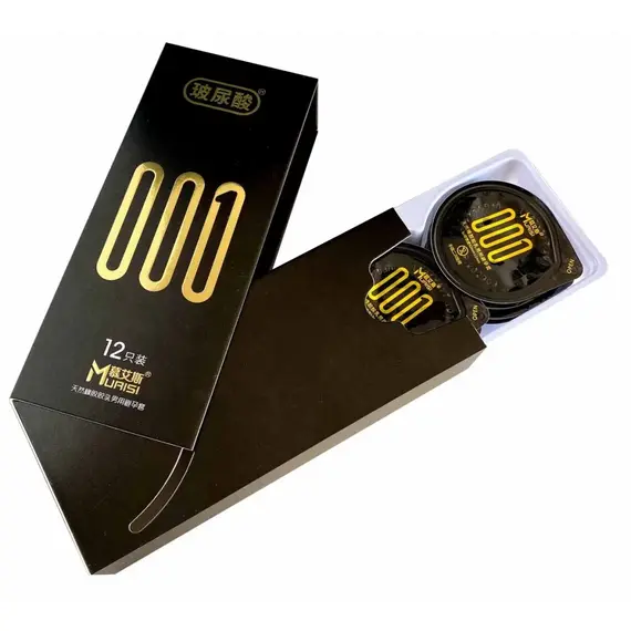 Презервативи Ультратонкі Muaisi 001 Black 12 шт ➤ Без запаху, фото 2