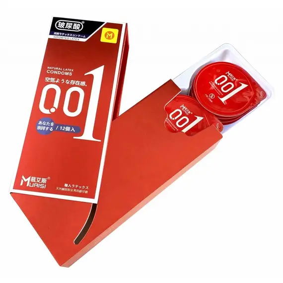 Презервативи Ультратонкі Muaisi 001 Red 12 шт ➤ Без запаху, фото 2