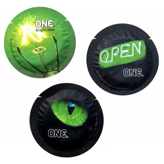 Презерватив ONE Glowing який світиться в темряві, фото 2