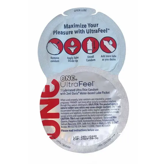 Лубрикант+ультратонкий презерватив ONE Ultrafeel 1шт, фото 2