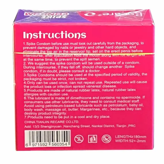 Презерватив з вусиками Recare Intense Pink ➤ 1 шт, Модель: Intense Pink, фото 3