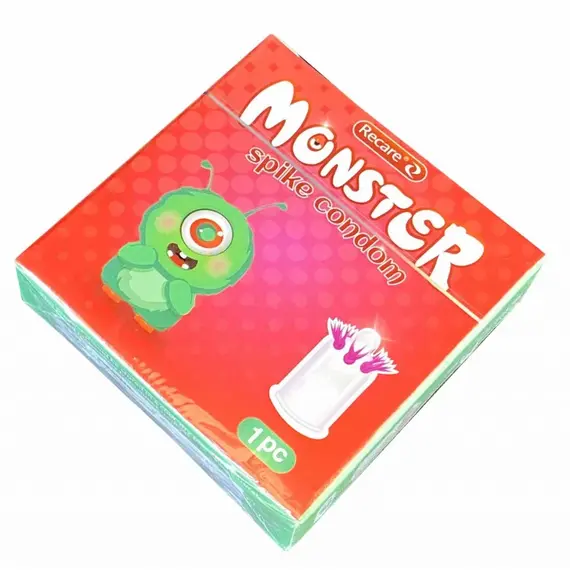 Презерватив з вусиками Recare Monster Raspberry Zee ➤ 1 шт, Модель: Monster Raspberry Zee, фото 2