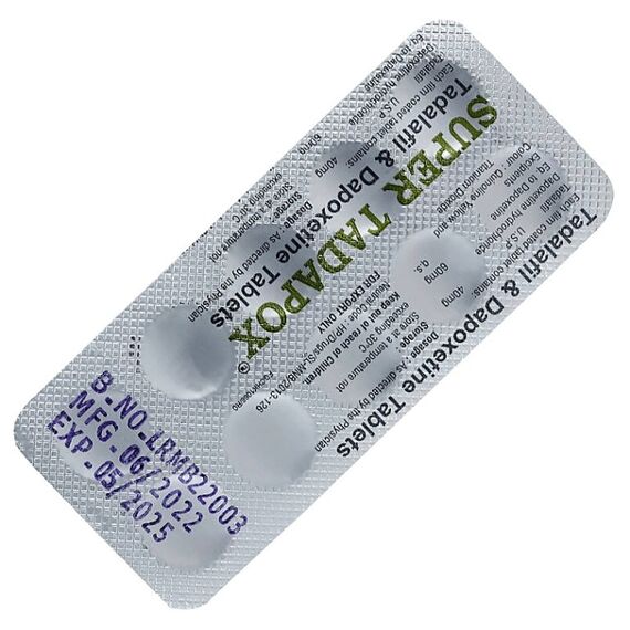 Super Tadapox (Дапоксетин 60 мг + Тадалафіл 40 мг) - продовження сексу + потужна ерекція, фото 4