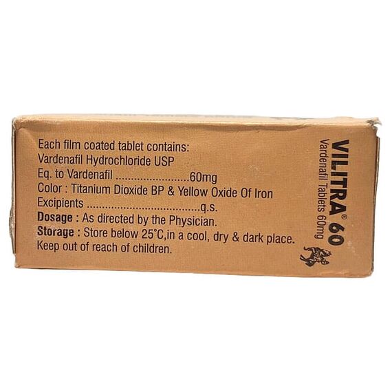 Vilitra 60 мг - для еректильної дисфункції (Варденафіл) ➤ 10 пігулок, Дозування: 60 мг, фото 3
