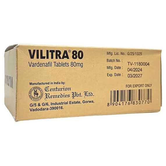 Vilitra 80 мг - для еректильної дисфункції (Варденафіл) ➤ 10 пігулок, Дозування: 80 мг, фото 3