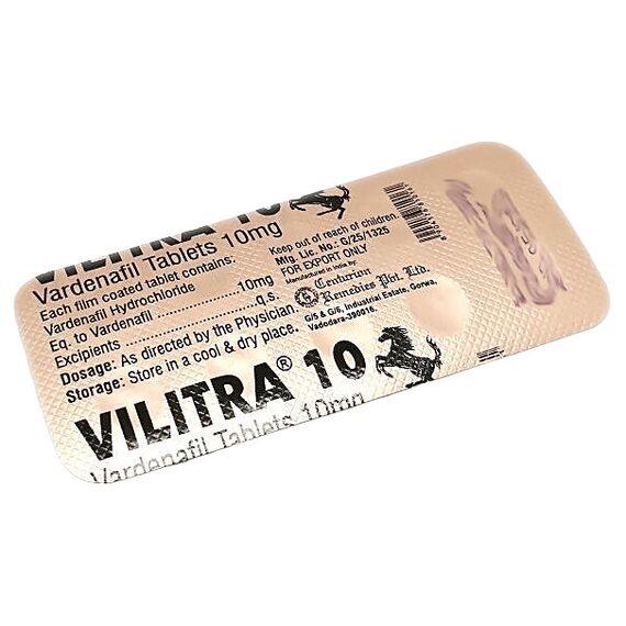Vilitra 10 мг - для еректильної дисфункції (Варденафіл) ➤ 10 пігулок, Дозування: 10 мг, фото 3