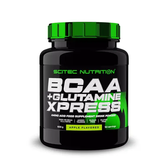BCAA + Glutamine Xpress ➤ 0,6 кг (50 порцій) ➤ Яблуко, Смак: Яблуко, Фасовка: 0,6 кг (50 порцій)