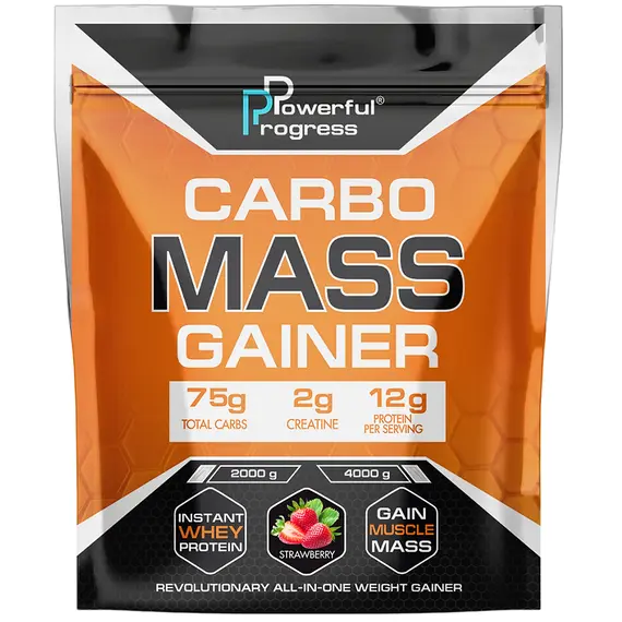 Powerful Progress Carbo Mass Gainer ➤ 2 кг (20 порцій) ➤ Шоколад, Смак: Шоколад, Фасовка: 2 кг (20 порцій)