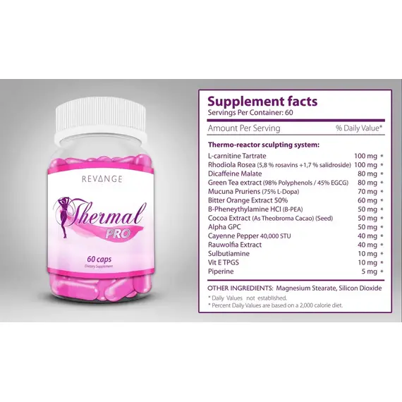 Revange Nutrition Thermal Pro Femme NEW ➤ 60 капсул (60 порцій), фото 2