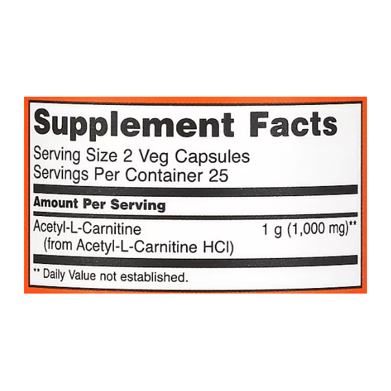 Acetyl L-Carnitine 500 мг веган капс ➤ 100 капсул(50 порцій), фото 2