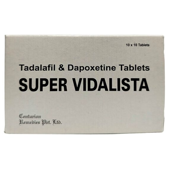 Super Vidalista (Дапоксетин 60 мг + Сіаліс 20 мг) - продовження сексу + потужна ерекція, Фасовка: 10 пігулок, фото 2